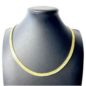 Gold Nugget Style Flat Chain Necklace 18.5"